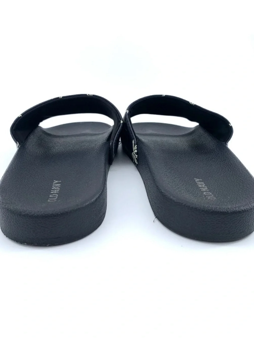 Old Navy Palm Tree Slide Sandals Men's 10–11 Black Comfort Pool Slides